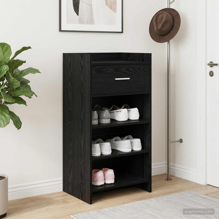 Dulap pentru pantofi cu sertar Stejar Negru 48 x 36 x 92 cm WALTI