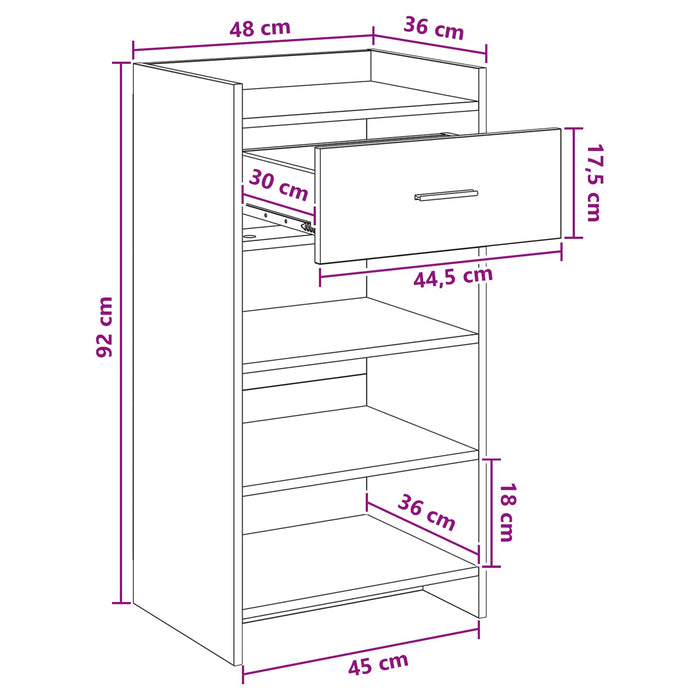 Dulap pentru pantofi Lemn vechi 48 x 36 x 92 cm Lemn prelucrat WALTI