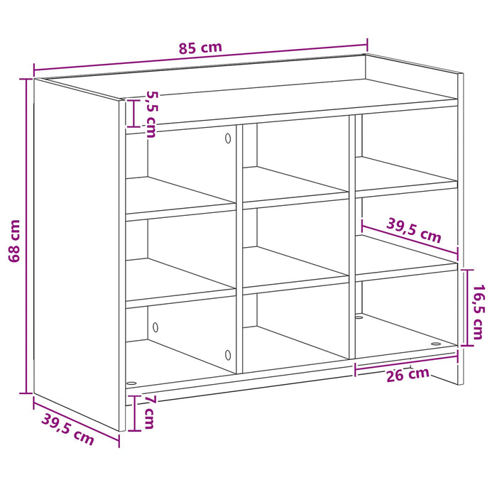 Dulap pentru pantofi cu depozitare Sonoma gri 85 x 39,5 x 70 cm WALTI