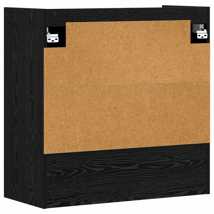 Raft de perete Montare pe perete Stejar Negru 80 x 36 x 80 cm WALTI