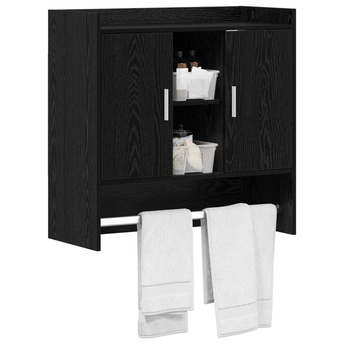 Raft de perete Montare pe perete Stejar Negru 80 x 36 x 80 cm WALTI