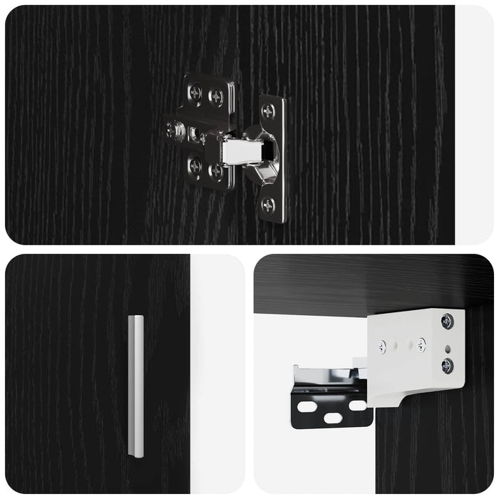 Raft de perete Montare pe perete Stejar Negru 80 x 36 x 80 cm WALTI