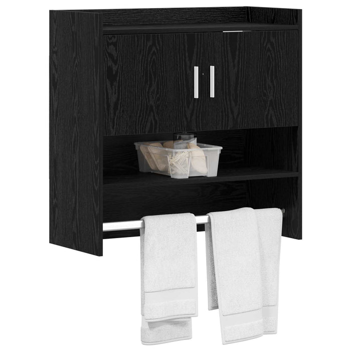 Raft de perete Montare pe perete Stejar Negru 80 x 36 x 80 cm WALTI