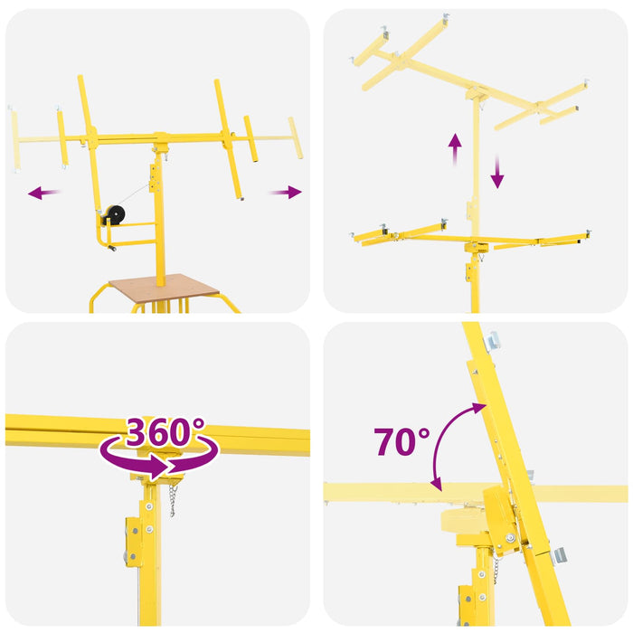 Ridicător de gipscarton Manual Galben 300 x 107 x 330 cm Oțel - WALTI WALTI