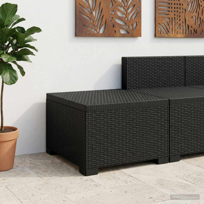 Canapea de Grădină cu 1 Loc Aspect Rattan PP Antracit WALTI