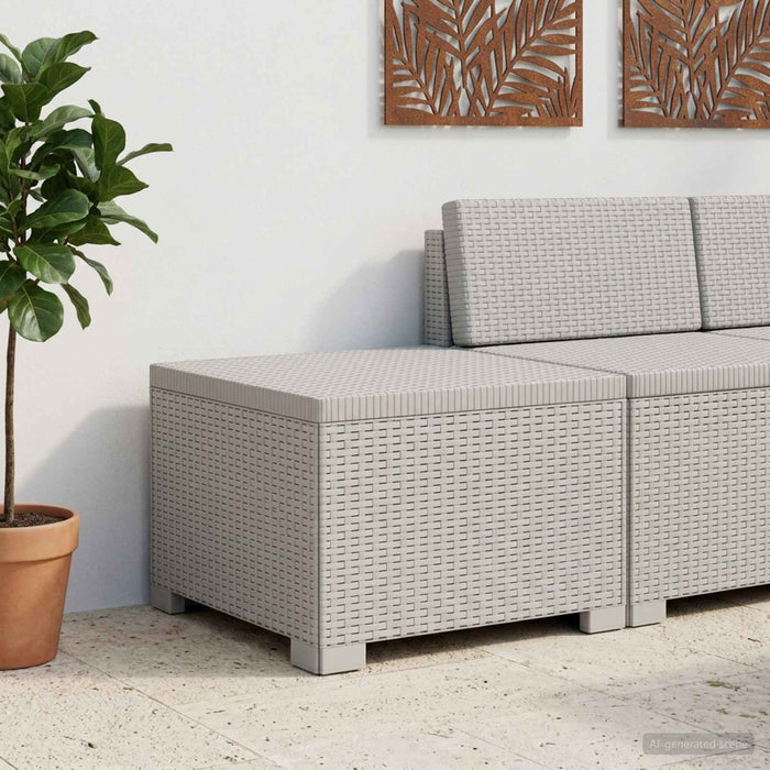 Canapea de Grădină cu 1 Loc Aspect Rattan PP Alb WALTI