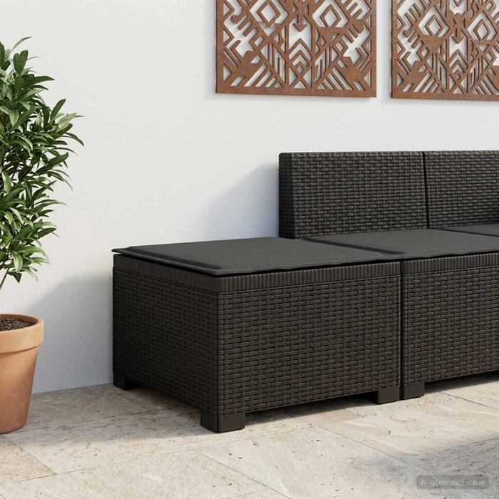 Canapea de Grădină cu 1 Loc cu Pernă Aspect Rattan PP Antracit WALTI