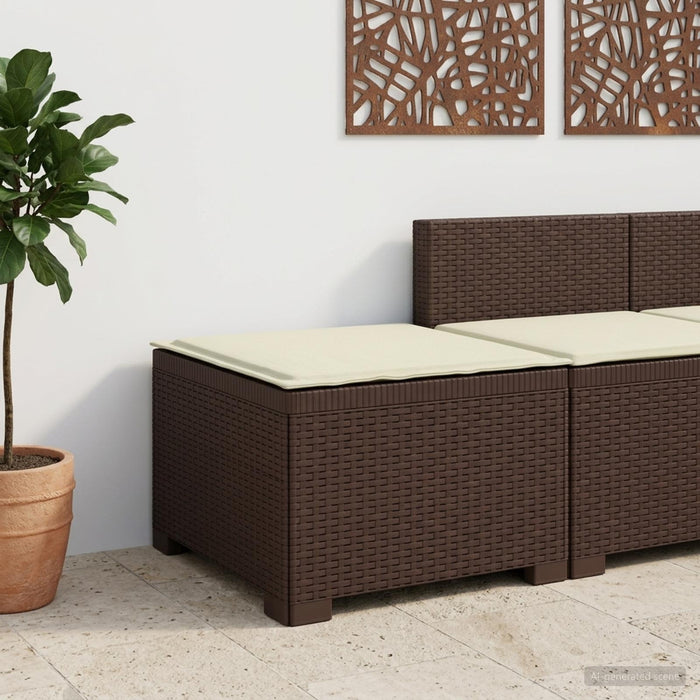Canapea de Grădină cu 1 Loc cu Pernă Aspect Rattan PP Maro WALTI