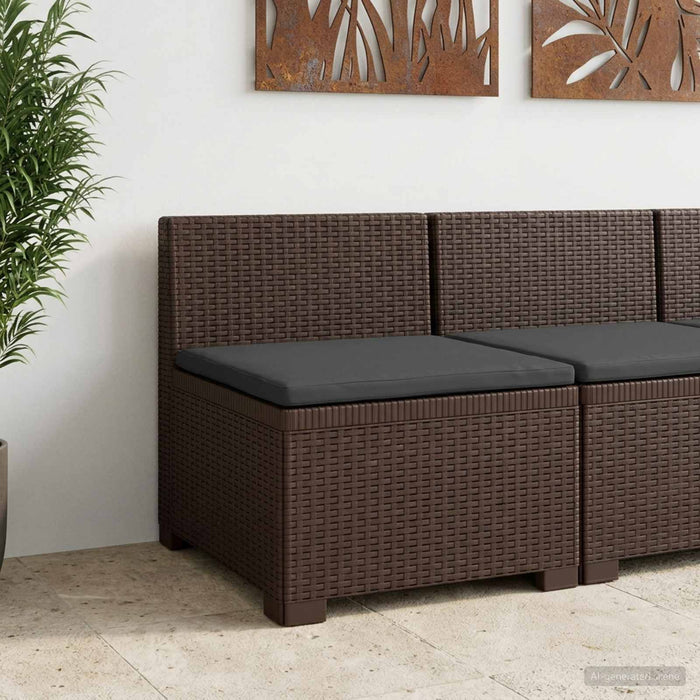 Canapea de Grădină cu 1 Loc cu Pernă Aspect Rattan PP Maro WALTI