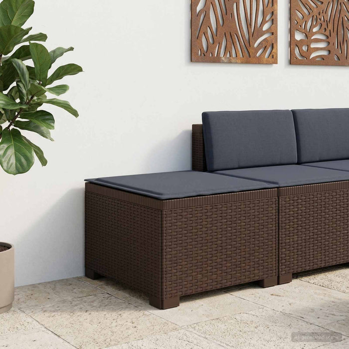 Canapea de Grădină cu 1 Loc cu Pernă Aspect Rattan PP Maro WALTI