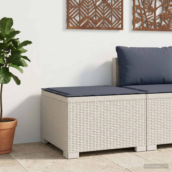 Canapea de Grădină cu 1 Loc cu Pernă Aspect Rattan PP Alb WALTI