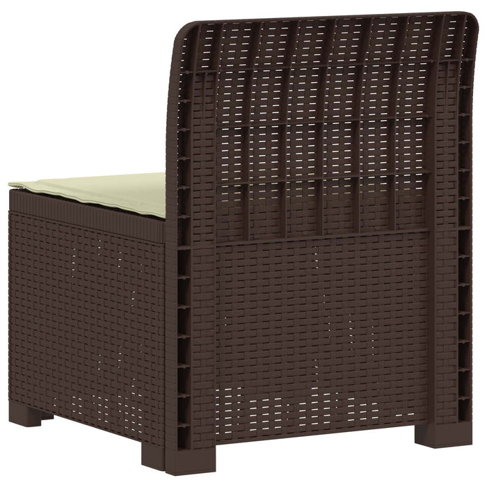 Canapea de Grădină cu 1 Loc cu Pernă Aspect Rattan PP Maro WALTI