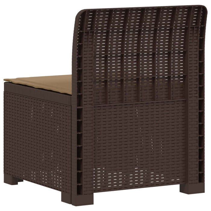 Canapea de Grădină cu 1 Loc cu Pernă Aspect Rattan PP Maro WALTI