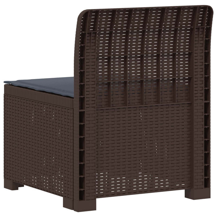 Canapea de Grădină cu 1 Loc cu Pernă Aspect Rattan PP Maro WALTI
