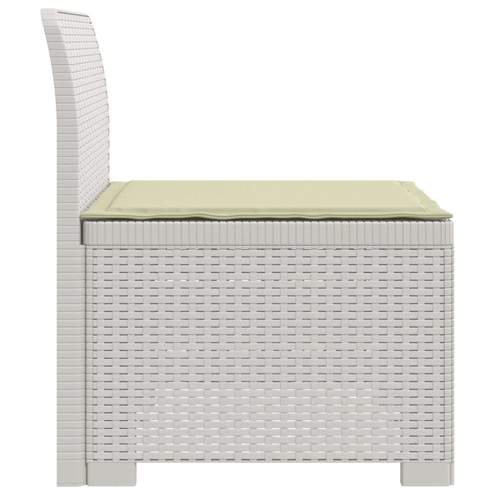 Canapea de Grădină cu 1 Loc cu Pernă Aspect Rattan PP Alb WALTI