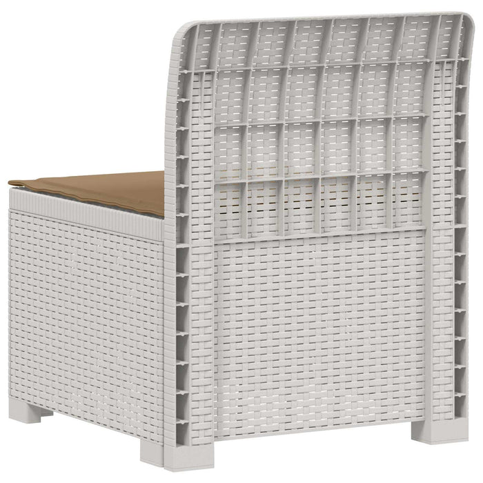 Canapea de Grădină cu 1 Loc cu Pernă Aspect Rattan PP Alb WALTI