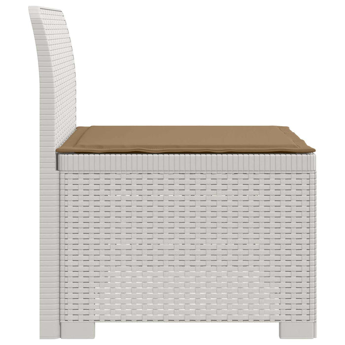 Canapea de Grădină cu 1 Loc cu Pernă Aspect Rattan PP Alb WALTI