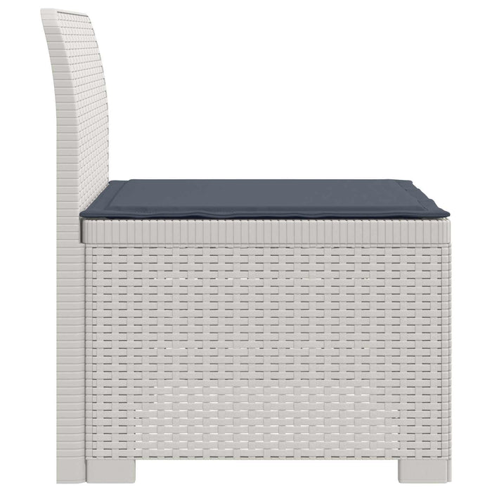 Canapea de Grădină cu 1 Loc cu Pernă Aspect Rattan PP Alb WALTI