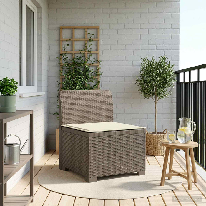 Canapea de Grădină cu 1 Loc cu Pernă Aspect Rattan PP WALTI