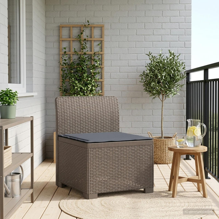 Canapea de Grădină cu 1 Loc cu Pernă Aspect Rattan PP WALTI