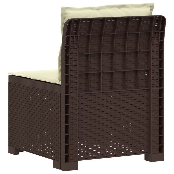 Canapea de Grădină cu 1 Loc cu Perne Aspect Rattan PP Maro WALTI