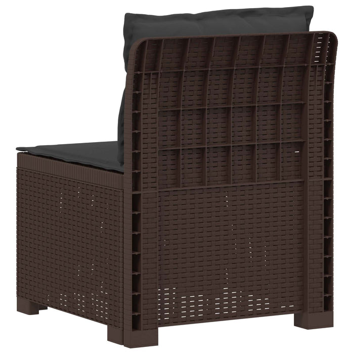 Canapea de Grădină cu 1 Loc cu Perne Aspect Rattan PP Maro WALTI
