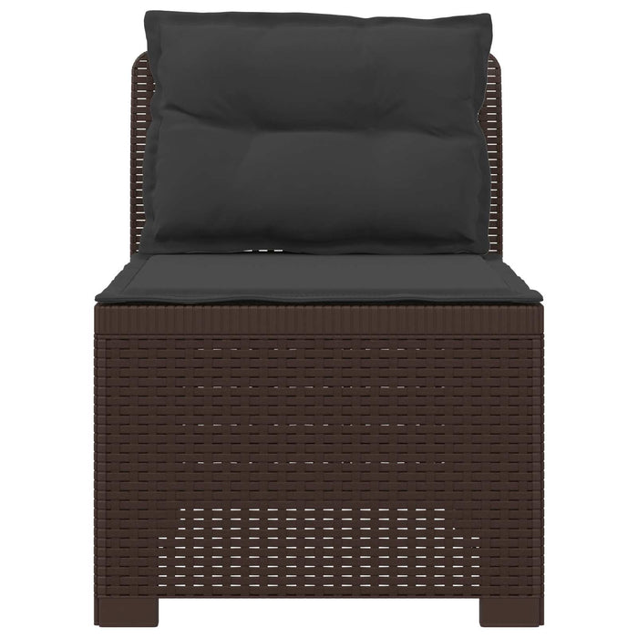 Canapea de Grădină cu 1 Loc cu Perne Aspect Rattan PP Maro WALTI