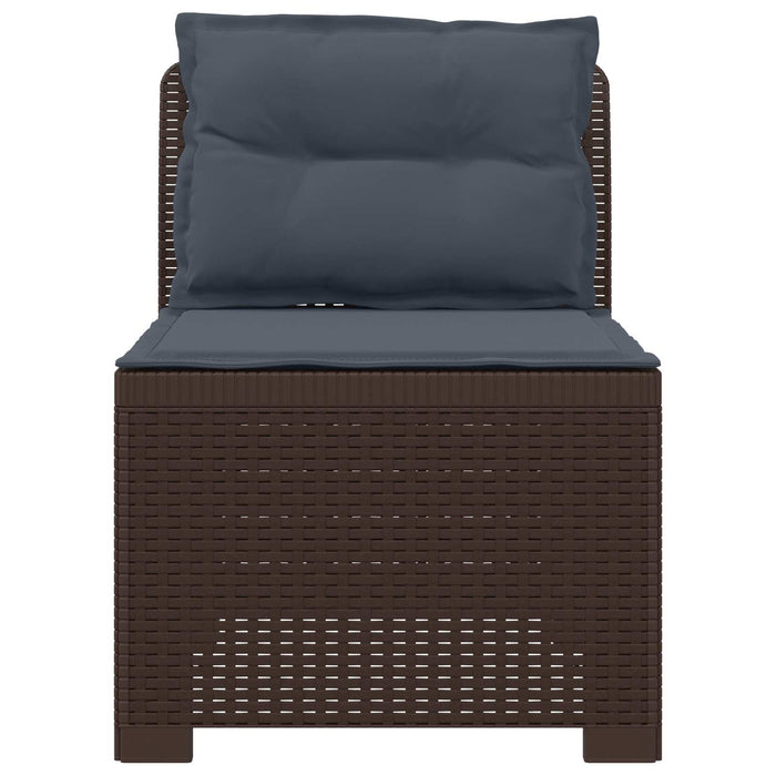 Canapea de Grădină cu 1 Loc cu Perne Aspect Rattan PP Maro WALTI