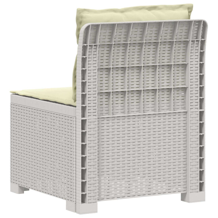 Canapea de Grădină cu 1 Loc cu Perne Aspect Rattan PP Alb WALTI