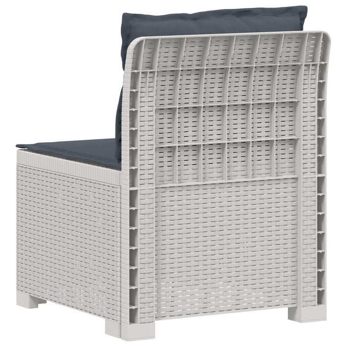 Canapea de Grădină cu 1 Loc cu Perne Aspect Rattan PP Alb WALTI