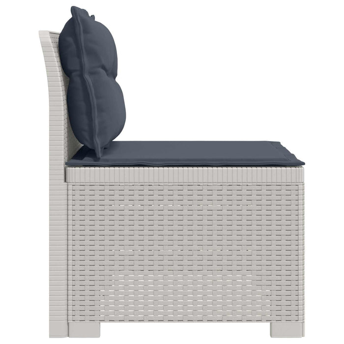 Canapea de Grădină cu 1 Loc cu Perne Aspect Rattan PP Alb WALTI