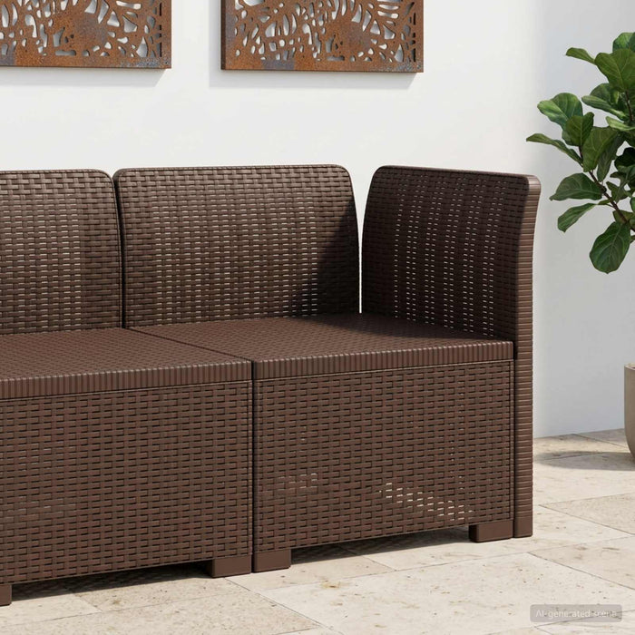 Canapea de Grădină cu 1 Loc Aspect Rattan PP Maro WALTI