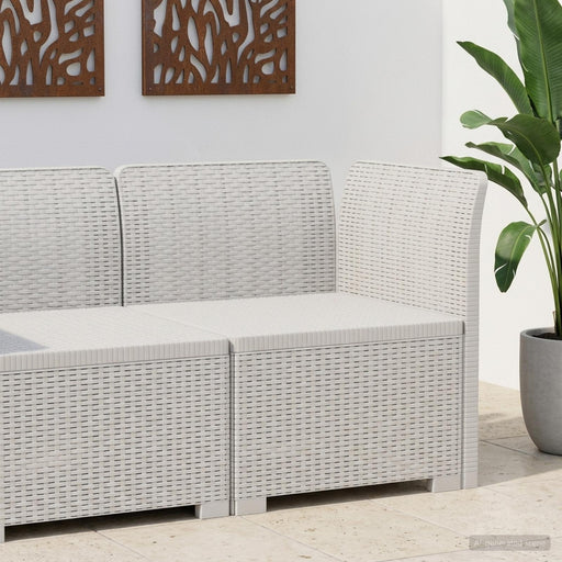 Canapea de Grădină cu 1 Loc Aspect Rattan PP Alb - WALTI WALTI