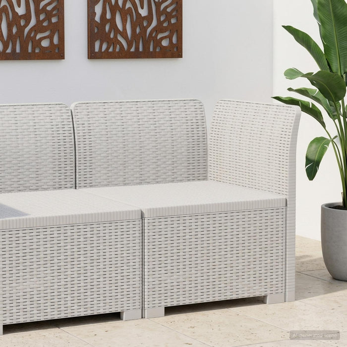 Canapea de Grădină cu 1 Loc Aspect Rattan PP Alb WALTI