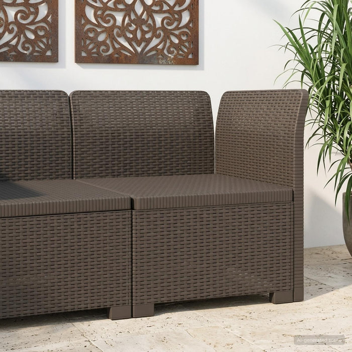 Canapea de Grădină cu 1 Loc Aspect Rattan PP Gri deschis WALTI
