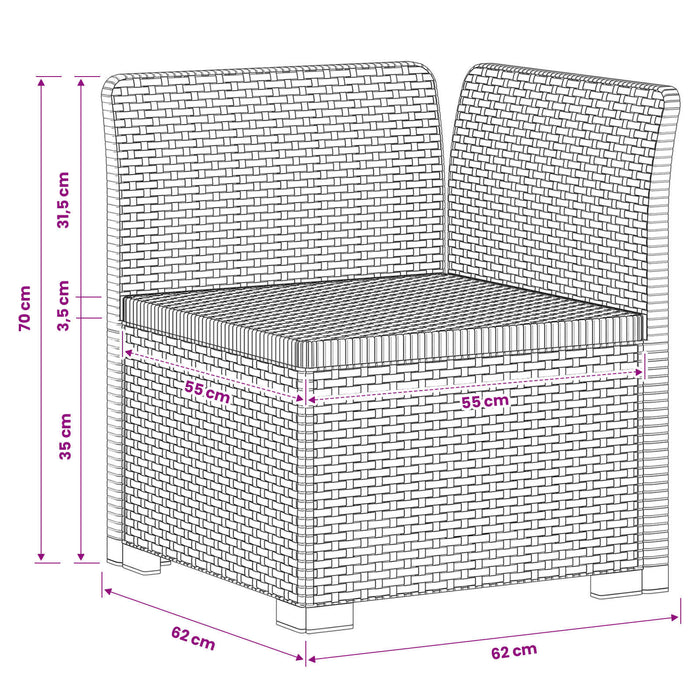 Canapea de Grădină cu 1 Loc Aspect Rattan PP Gri deschis WALTI