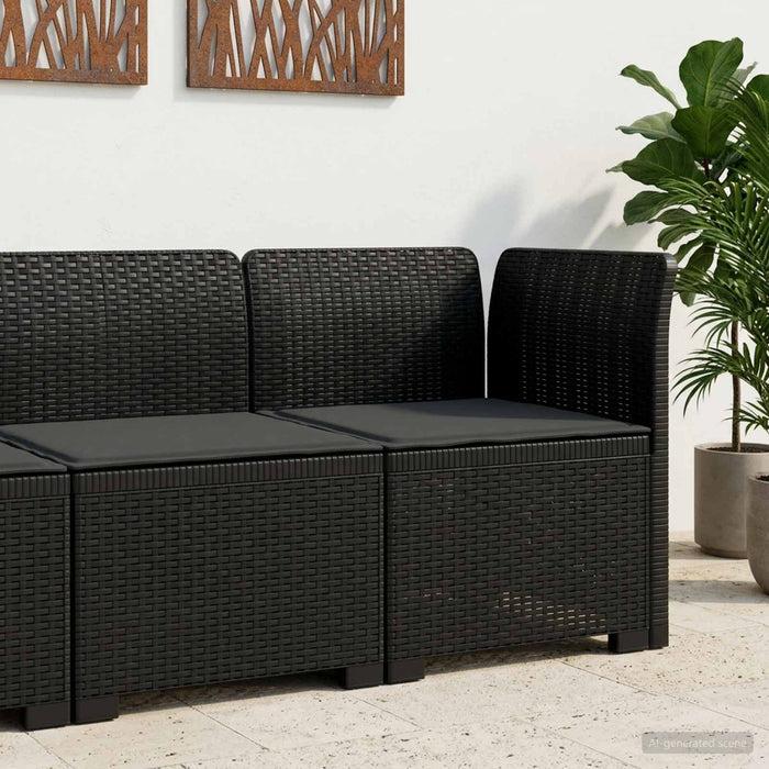 Canapea de Grădină cu 1 Loc cu Pernă Aspect Rattan PP Antracit WALTI