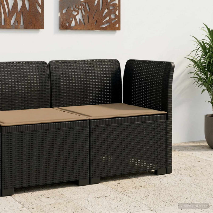 Canapea de Grădină cu 1 Loc cu Pernă Aspect Rattan PP Antracit WALTI