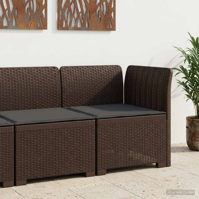 Canapea de Grădină cu 1 Loc cu Pernă Aspect Rattan PP Maro WALTI