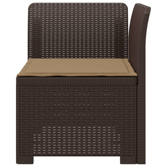 Canapea de Grădină cu 1 Loc cu Pernă Aspect Rattan PP Maro WALTI