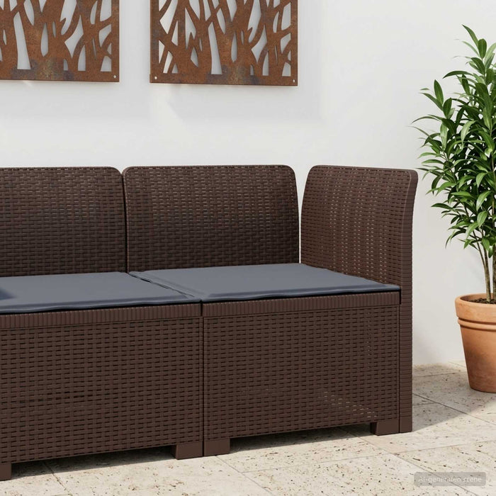 Canapea de Grădină cu 1 Loc cu Pernă Aspect Rattan PP Maro WALTI