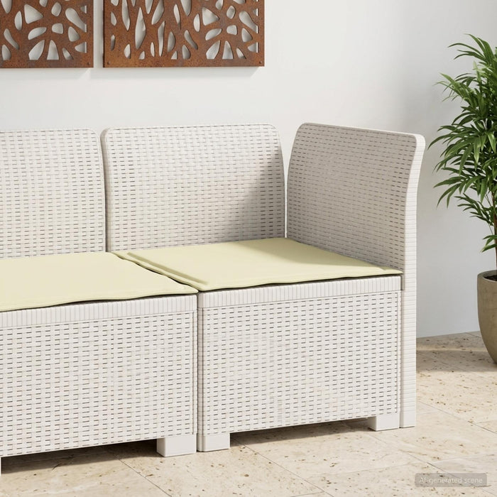 Canapea de Grădină cu 1 Loc cu Pernă Aspect Rattan PP Alb WALTI