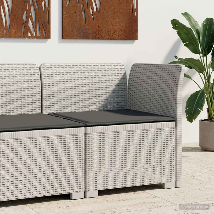 Canapea de Grădină cu 1 Loc cu Pernă Aspect Rattan PP Alb WALTI