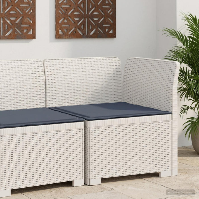 Canapea de Grădină cu 1 Loc cu Pernă Aspect Rattan PP Alb WALTI