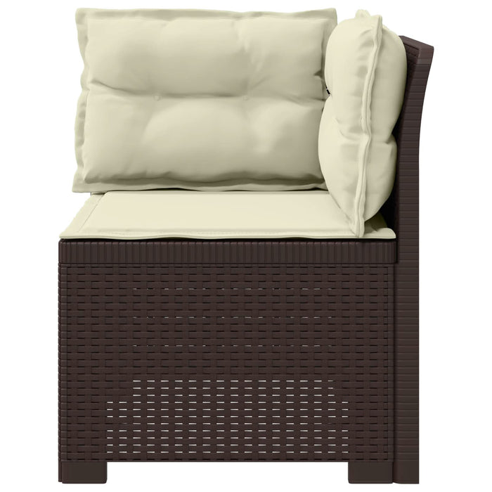 Canapea de Grădină cu 1 Loc cu Perne Aspect Rattan PP Maro WALTI