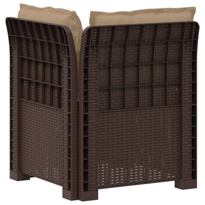 Canapea de Grădină cu 1 Loc cu Perne Aspect Rattan PP Maro WALTI