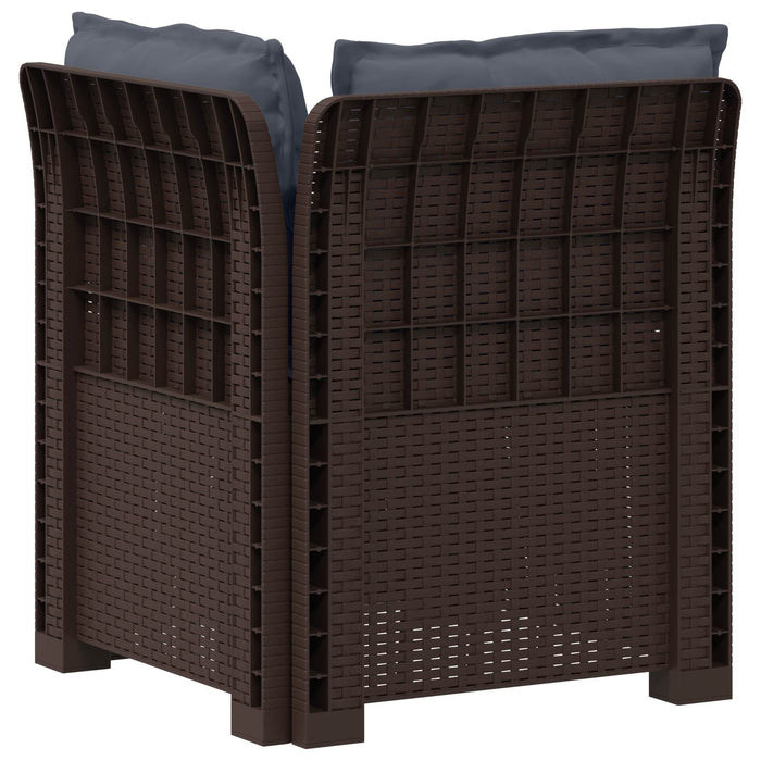 Canapea de Grădină cu 1 Loc cu Perne Aspect Rattan PP Maro WALTI
