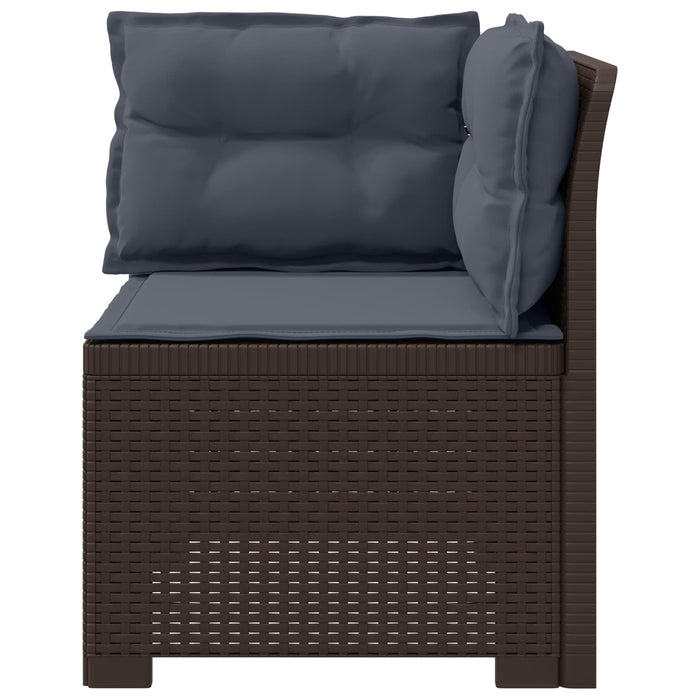 Canapea de Grădină cu 1 Loc cu Perne Aspect Rattan PP Maro WALTI