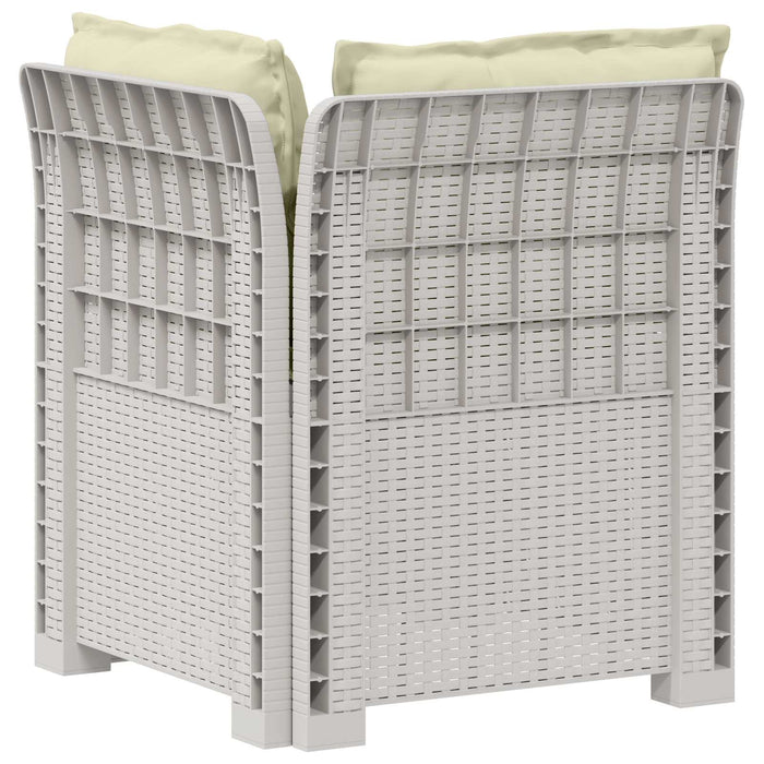 Canapea de Grădină cu 1 Loc cu Perne Aspect Rattan PP Alb WALTI