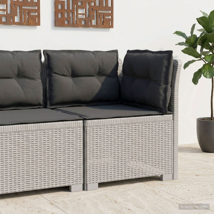 Canapea de Grădină cu 1 Loc cu Perne Aspect Rattan PP Alb WALTI